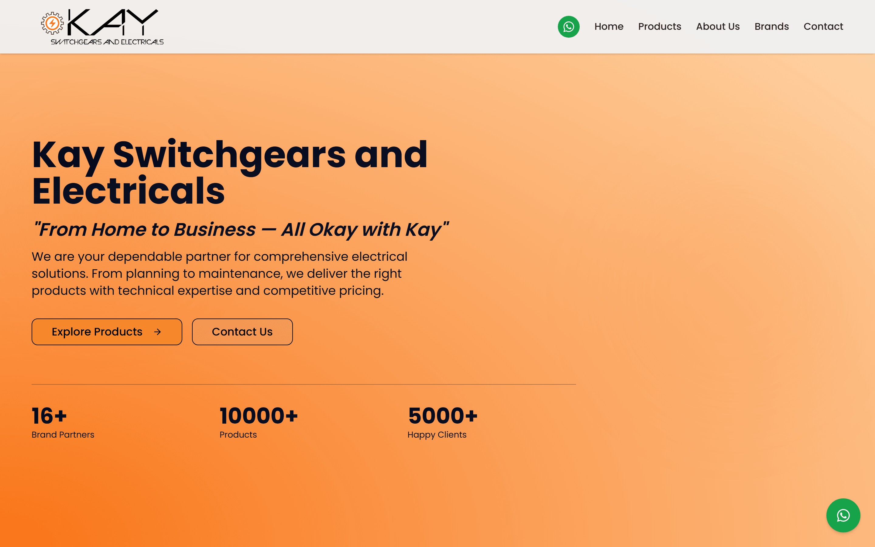 Kay Switchgears and Electricals site preview
