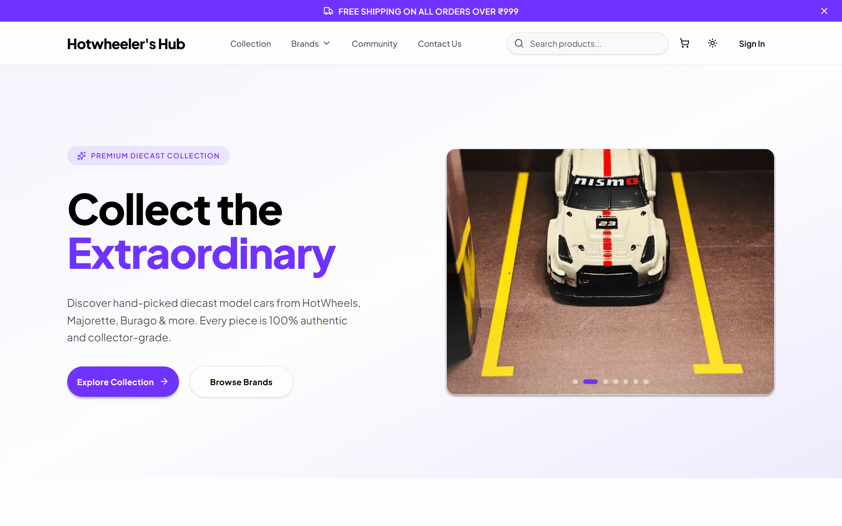 HotWheelersHub site preview
